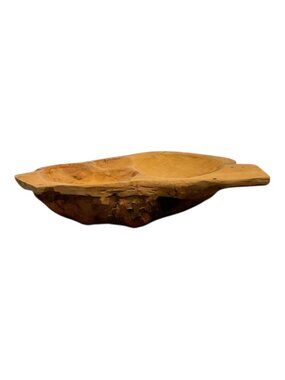 CHARCUTERIE Shallow Bowl Made from Burl Wood Piece Hand Carved